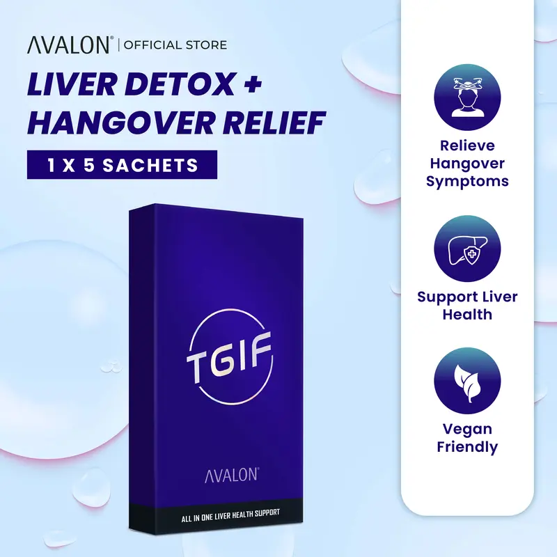 AVALON TGIF Anti-Hangover Supplement for Adults with DHM & OPITAC Glutathione Liver Detoxification & Alcohol Defence - TikTok Shop Singapore AVALON TGIF Anti-Hangover Supplement for Adults with DHM & OPITAC Glutathione Liver Detoxification & Alcohol Defence - TikTok Shop Singapore