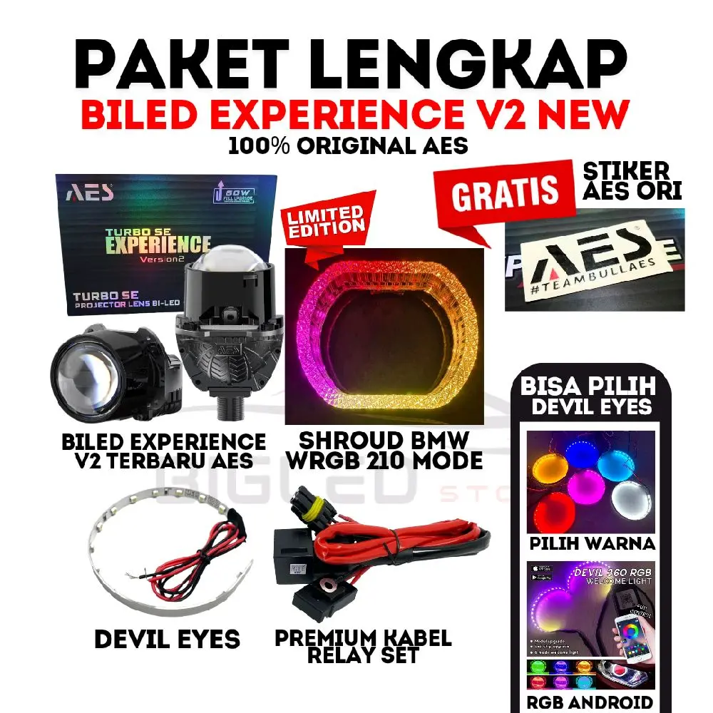 PAKET BILED AES EXPERIENCE V1 dan V2 VERSION 2 TURBO SE ORIGINAL TERBARU LENGKAP