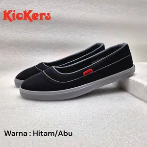 sepatu kickers cewek kain kanvas KC-05 / sepatu wanita slip on size jumbo 43
