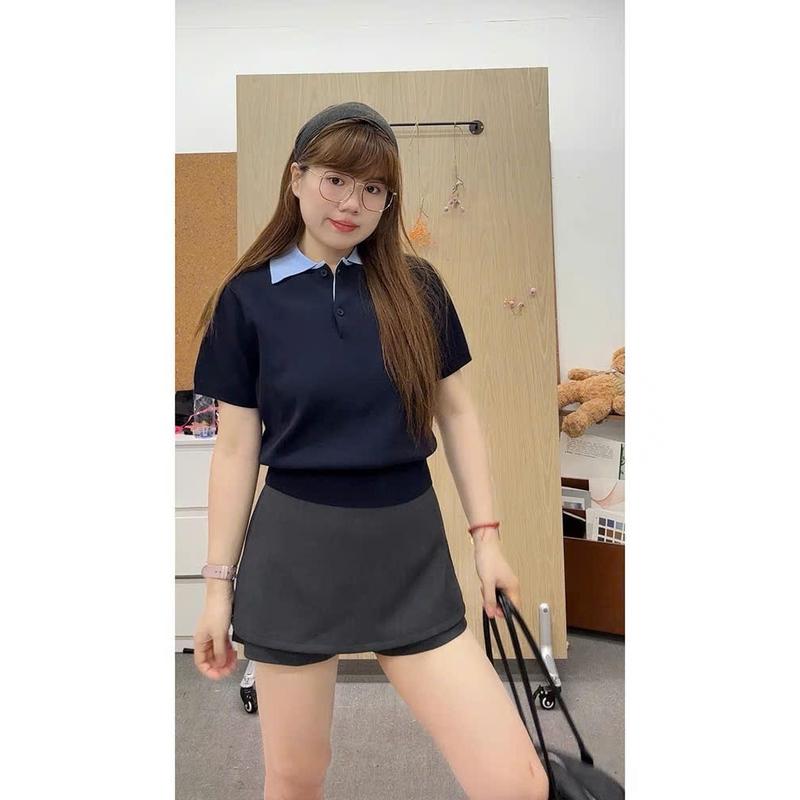 [ Bigsize 55-100kg] Áo polo phối màu cổ chất len hàn băng mát