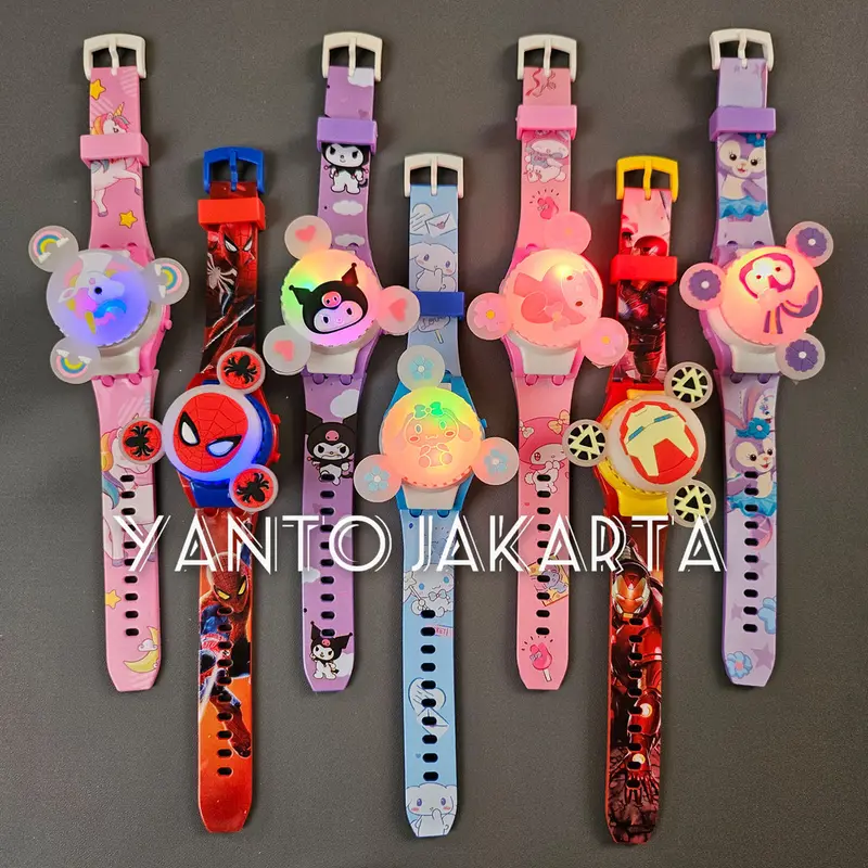 Jam tangan anak spinner berputar lampu nyala 0