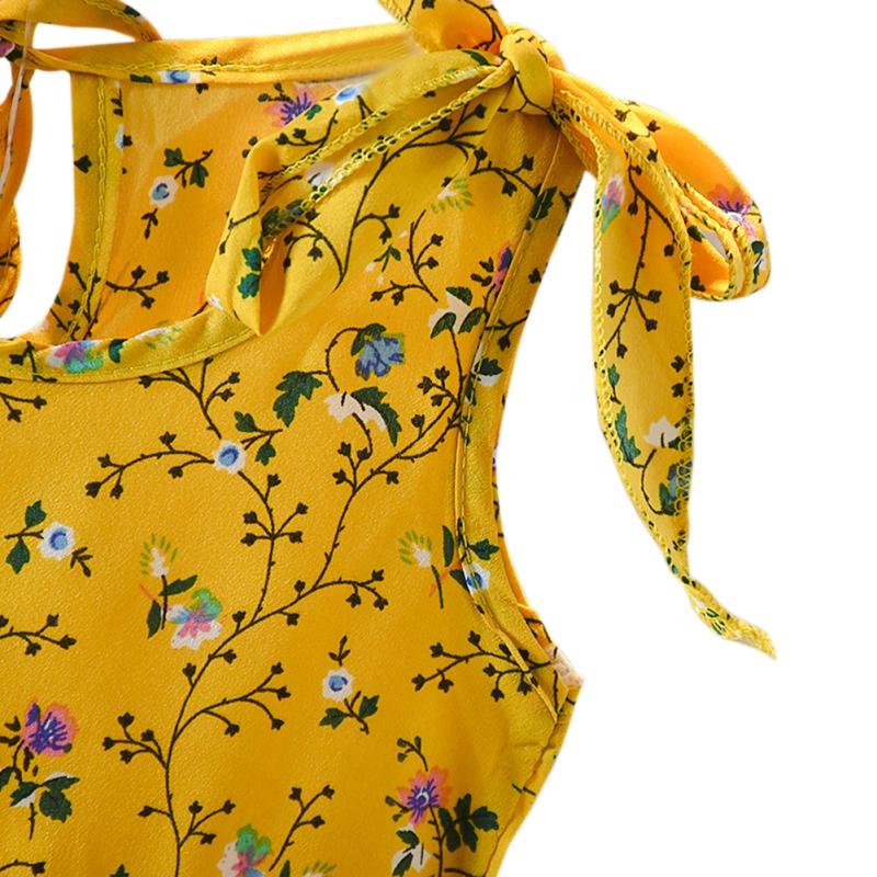 Product Introduction of Summer Casual Baby Girls Floral Pattern Strap Dress Cotton Kids Toddler Sleeveless Pageant Sundress 18
