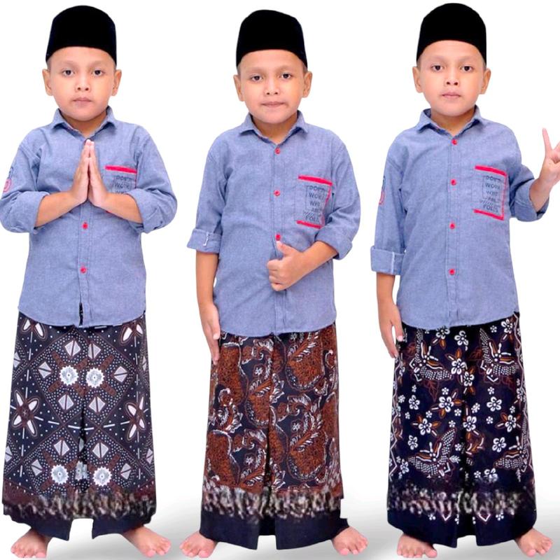 COD-Sarung Instan Anak Laki Laki Pinggang Karet Sarung Batik Anak Gus Iqdam Sarung Instan Anak Polos Putih Sarung Muslim Instan Anak Anak Santri Motif Batik Sarung Celana Anak Laki Laki Katun Adem Nyaman Usia 2-10 Tahun Panjang 1