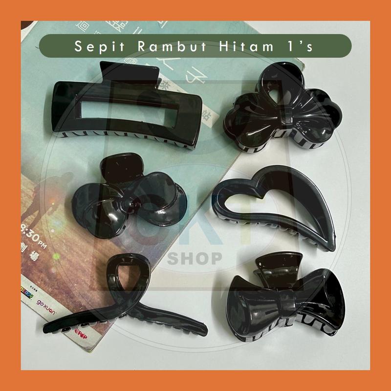 Sepit Rambut Hitam Wanita Fashion black Shark Clip Hair Clip - TikTok ...