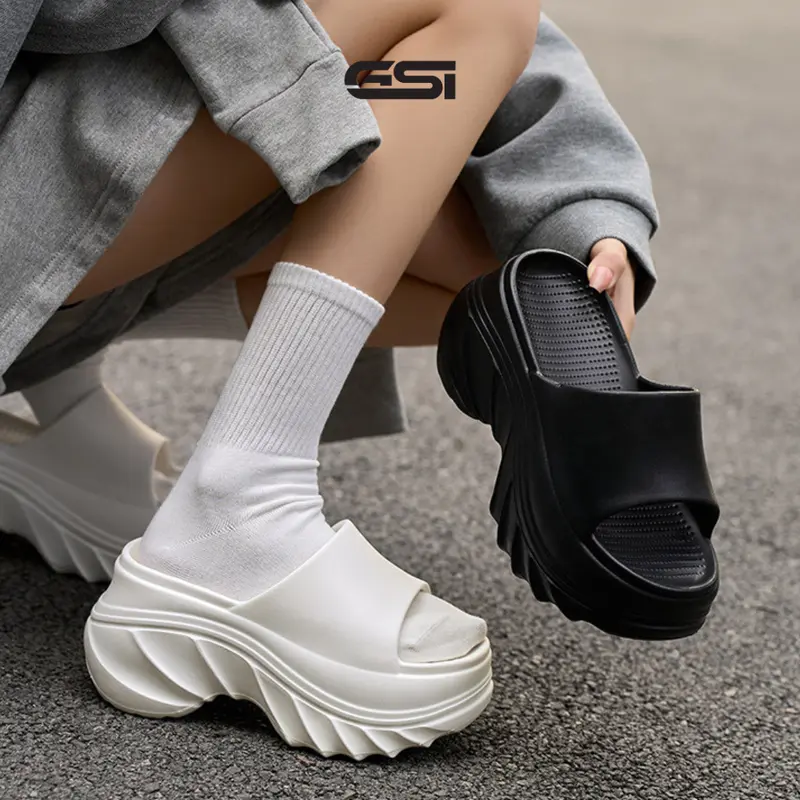 【GSI Shoes】Sandal Wanita Sendal Selop Wedges Platform Wanita Tebal Bahan Karet EVA High Quality Antislip Empuk Gaya Kekinian 2