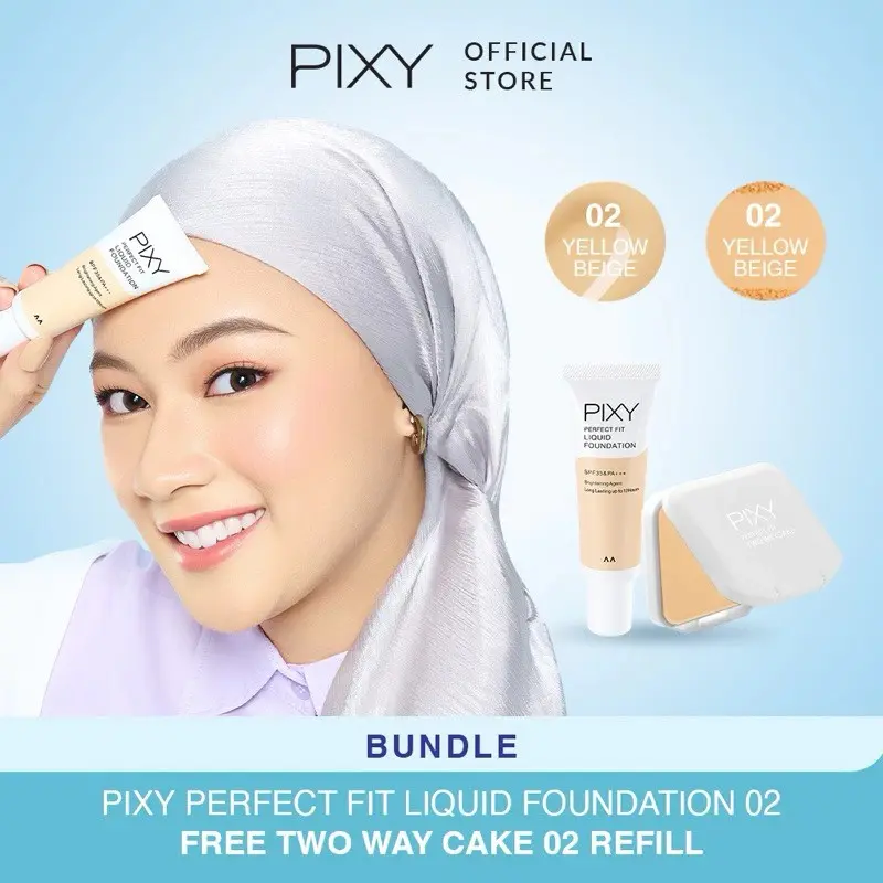BUY 1 GET FREE TWC !!! PIXY Perfect Fit Liquid Foundation SPF 35 PA+++ 20 ml (FREE Produk untuk shade 02,03) 4