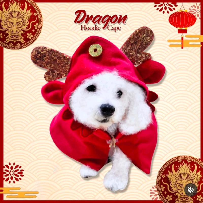 Dragon Hoodie Cape Baju Hewan Anjing Kucing Premium Imlek Collection 0