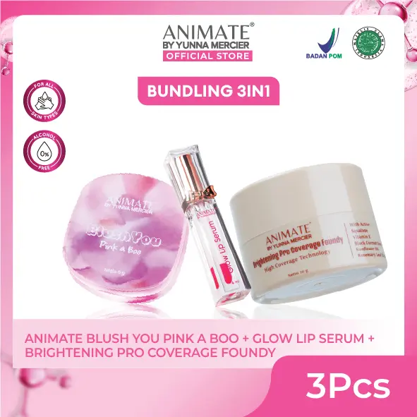 Bundling Blushyou Pink A Boo + Lip Serum + Foundy