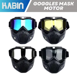Kacamata Helm Goggles Mask Motor Retro Windproof & Masker MT-01 Sepeda Motorcycle BOLLFO
