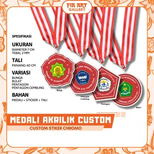 Medali Akrilik Custom Medali Wisuda Kejuaraan Olimpiade Hadiah Perlombaan Kejuaraan Medali Bahan Akrilik Plus Tali