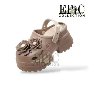Sandal Baim Wanita Wedges Tinggi 10 Cm Karet EVA Anti-Slip Desain Terbaru Elegant
