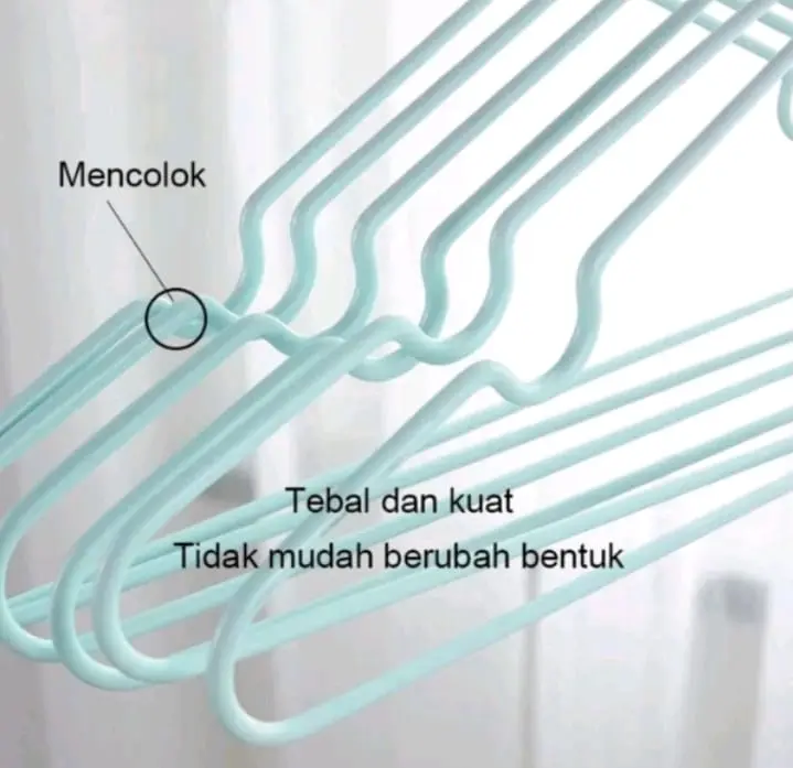 (ISI 1 pcs) Gantungan Baju Tebal Anti Karat Murah Gratis ongkir Hanger Kawat Pakaian 3