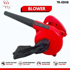 TROODON Elektrik Blower 2 Inch TR-ED08 Mesin Blower Keong Dual Fungsi Menghembus & Menghisap Kotoran 700W 2.3 m3/min dengan Kantong Sampah Deb dan Tenaga Angin Kencang