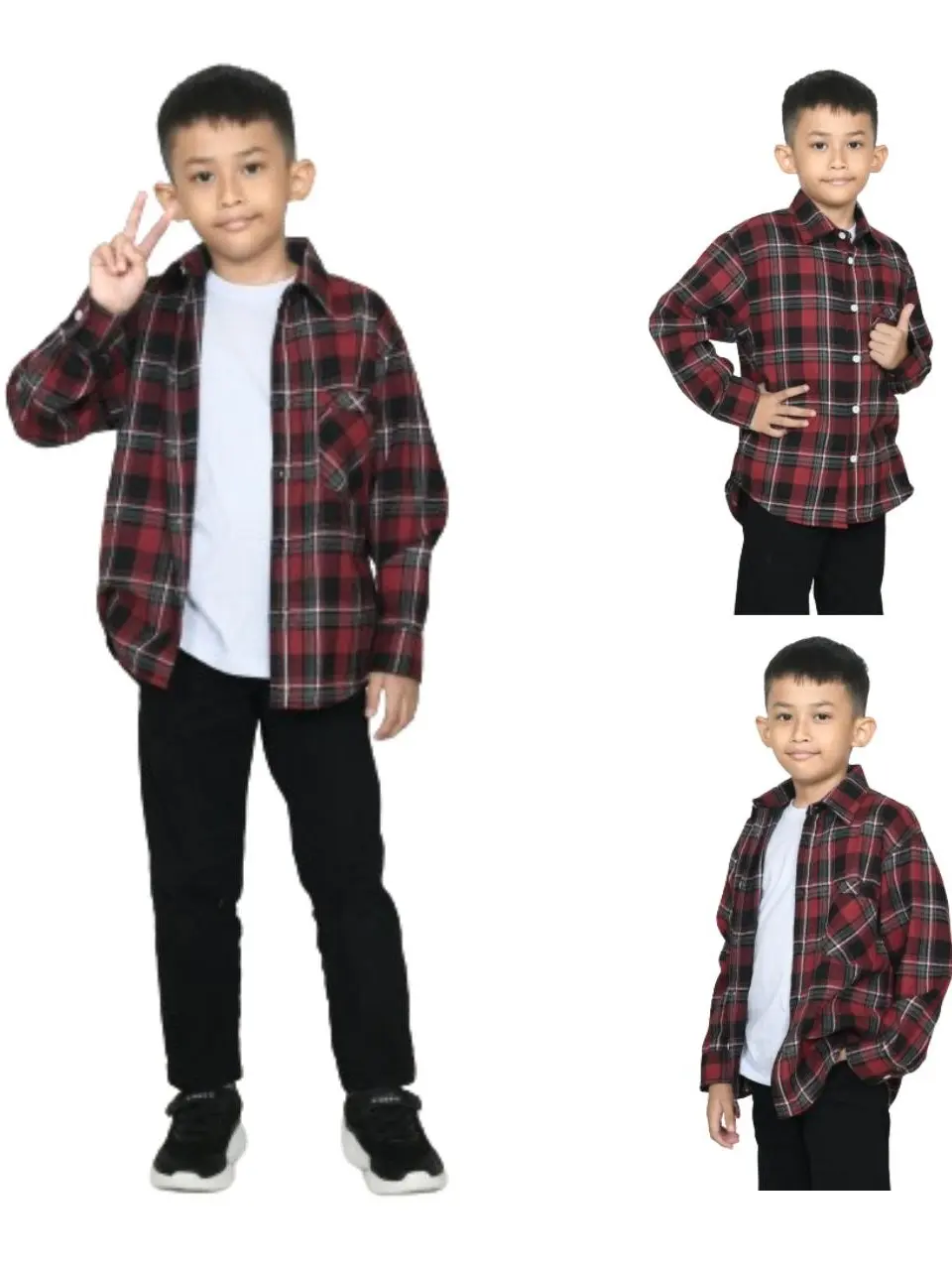 Baju Anak Laki Laki Kemeja Flanel Remaja Terlaris 5-14 Tahun