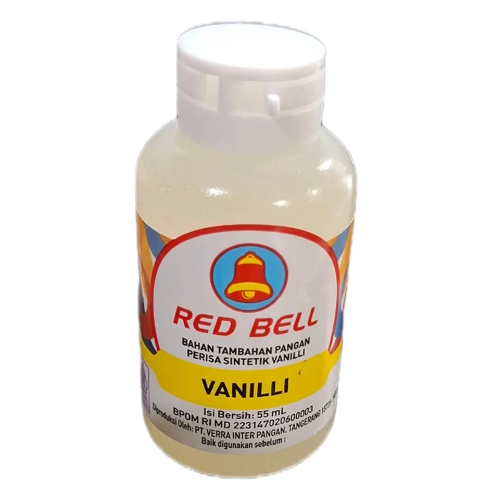 Red Bell Perisa Sintetik Vanili 55 ml - Bahan Tambahan Pangan untuk Meningkatkan Rasa Makanan