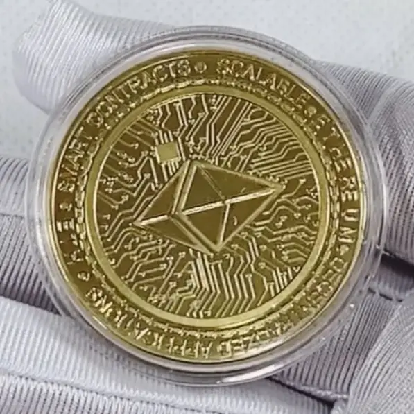 Ethereum Gold Plated Coin Crypto with Case / koin Kripto Koleksi Souvenir Gift 4