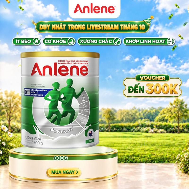 Sữa bột Anlene hương Vani lon 800G ít béo giúp tăng cường cơ xương khớp chắc khỏe