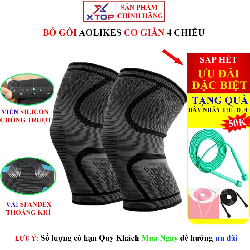 (Tặng Dây Nhảy)  Băng Bảo Vệ Đầu Gối 4 Chiều Aolikes, Bó Gối Hỗ Trợ Tốt Các Môn Thể Thao Tập Thể Dục Sport  7718