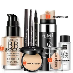 PAKET KOSMETIK ISI 7 DAN 4 PRODUK SET MAKEUP SESERAHAN HANTARAN NIKAH BB CREAM EYELINER EYEBROW CC CREAM BEDAK PADAT CLEANSER SPONGE