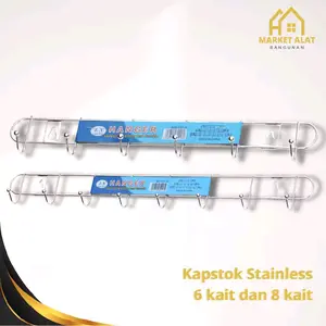 Kapstok Gantungan Baju Stainless 6 Kait Gantungan Baju Dinding Gantungan Baju Stainless Steel 6 Hook