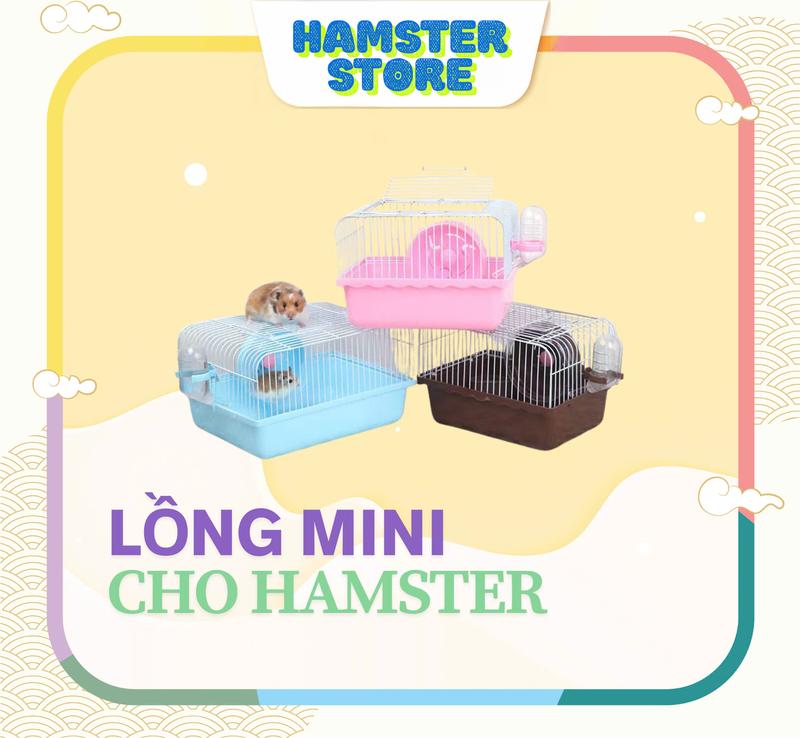  Lồng hamster mini có bánh xe bình nước tiện lợi cho chuột cảnh dễ thương không gian gọn nhẹ sạch sẽ dễ vệ sinh 