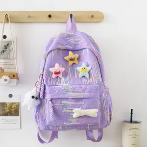 Goldencollcetion 831678 Tas Ransel Wanita Fashion Nilon 30x14x40 cm dengan Gantungan Tas Gratis Cocok untuk Sehari-hari - Backpack