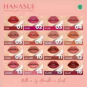 HANASUI MATTEDORABLE LIPCREAM Bibir Lipstick Wanita Lipmate Liptint Kosmetik Lipstik Boba Gloss Lasting Hazelnut Kering