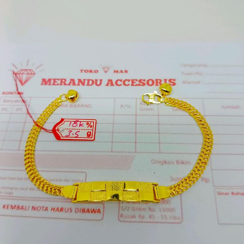 GEANG RANTAY PLAT BERLAPIS EMAS 24K Gelang Rantai - Shop | Tokopedia