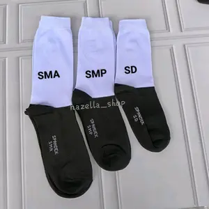 6 pasang kaos kaki sekolah hitam putih SD SMP SMA