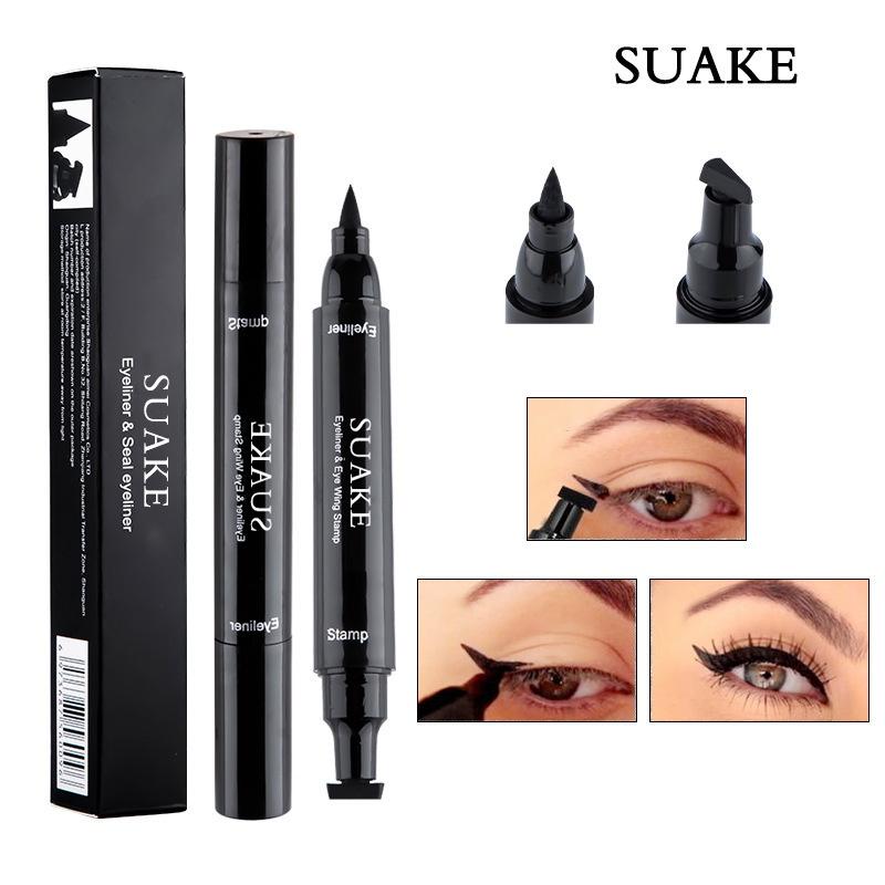  Suake - Bút Kẻ Mắt Hai Đầu Màu Đen Tem Lười Biếng Hai Trong Một Không Thấm Nước 