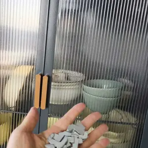 Lemari Piring Dapur Anti Debu Rak Penyimpanan Dapur Pintu Transparan Baja Karbon Serbaguna
