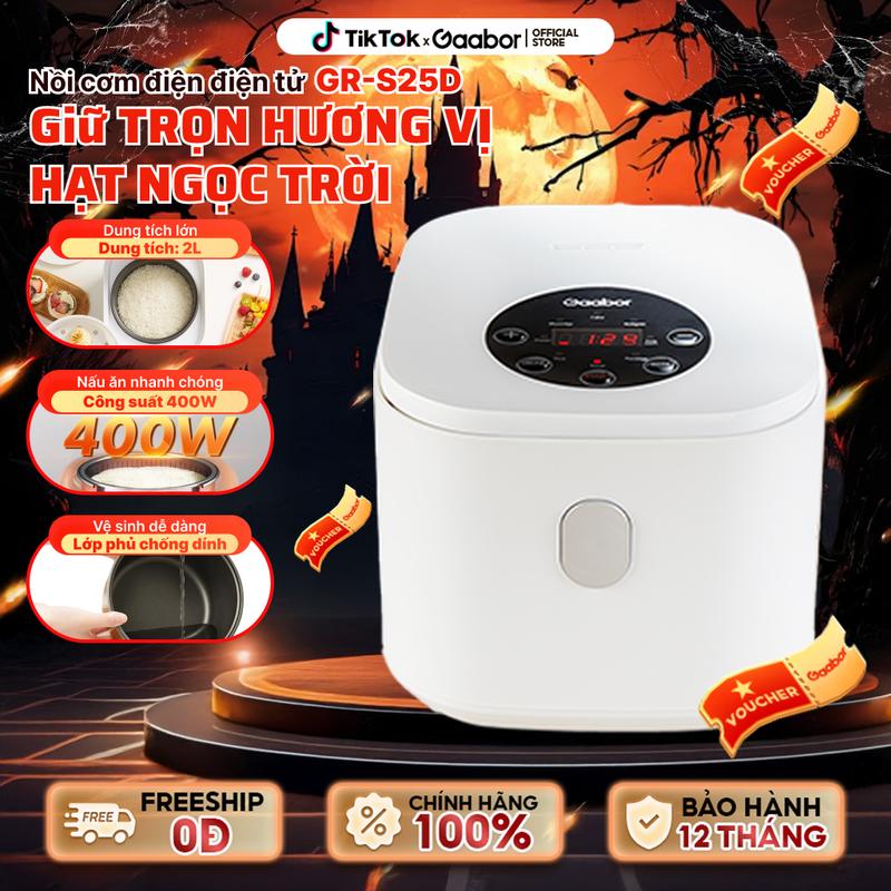  Mega Sale | Nồi cơm điện Gaabor GR-S25D dung tich 2 lít lòng nồi 1 lít dùng cho 2 người công suất 400W thiết kế trực quan dễ dàng nấu Nấu Cơm Cooker Nấu Ăn nồi cơm mini nồi  cơm  điện 