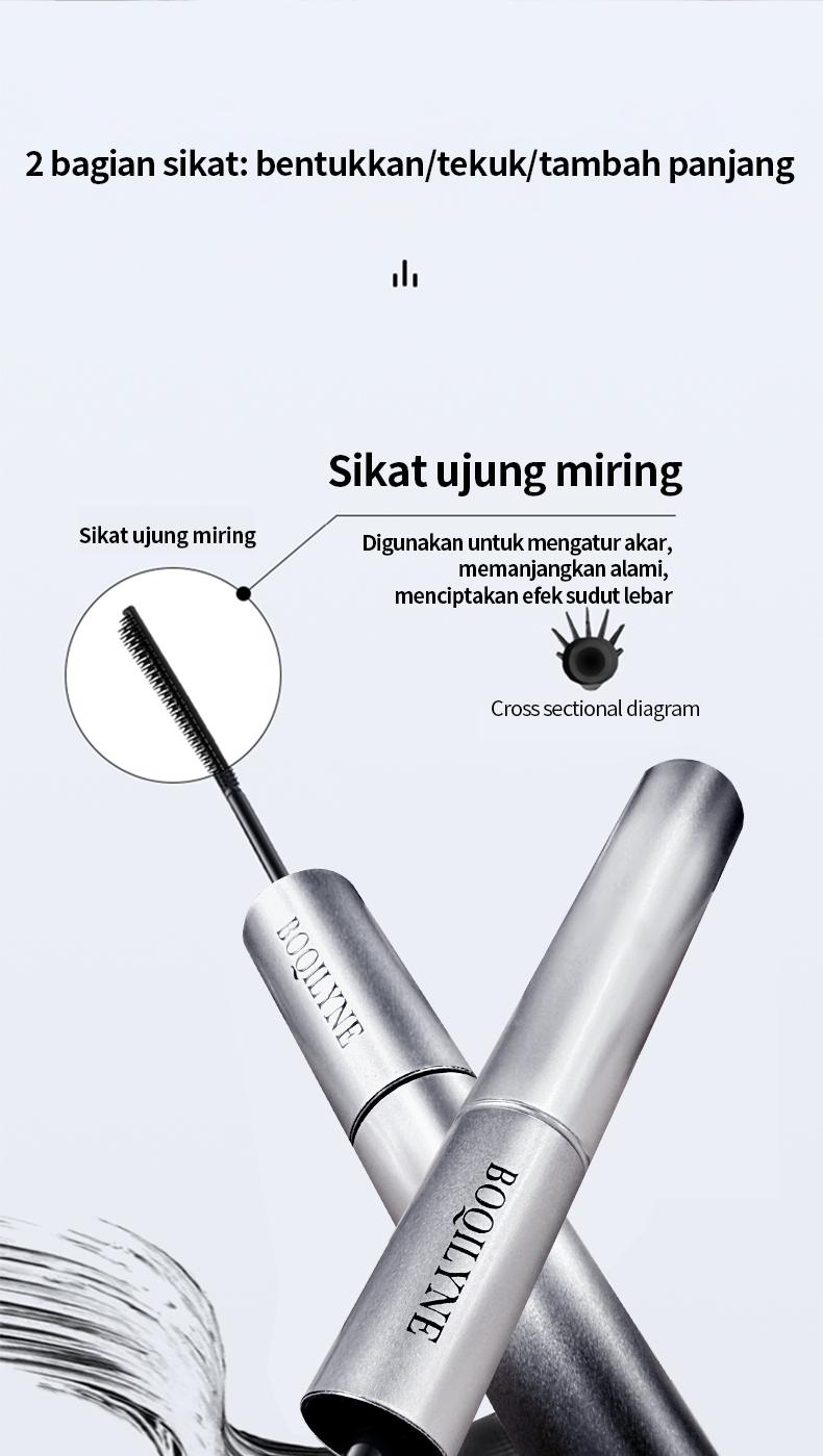 BOQILYNE Maskara 2 Head Viral! Sikat Bulu Mata Membuat Bulu Tebal, Panjang & Melengkung – Tahan Keringat Tidak Luntur, Mata Lebih Besar Segar Mascara