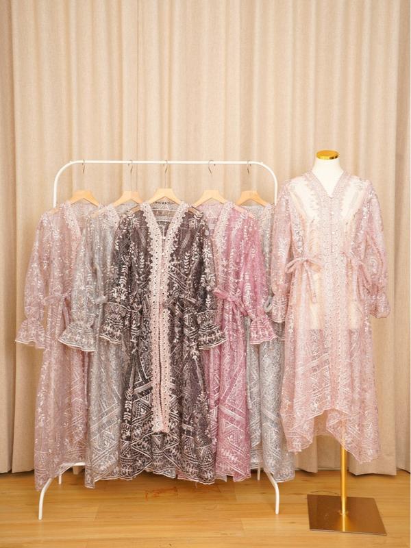 Perfectu Official Alaia Outer Brukat Kondangan Mewah Muslim Panjang Baju Wanita Cardigan Kardigan Kancing Motif Atasan Casual 4