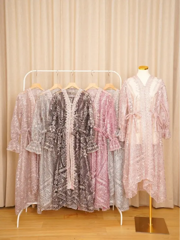Perfectu Official Alaia Outer Brukat Kondangan Mewah Muslim Panjang Baju Wanita Cardigan Kardigan Kancing Motif Atasan Casual 4