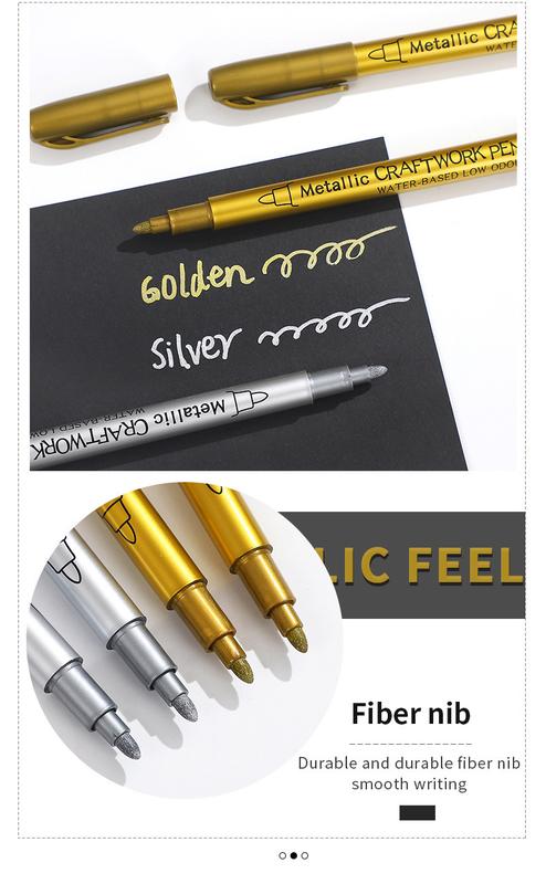 Product Introduction of JIANWU 4Pcs/Set Gold Silver Metallic Color Paintbrush Pen Student Drawing Highlighter Markers Writing School Supplies Stationery 6