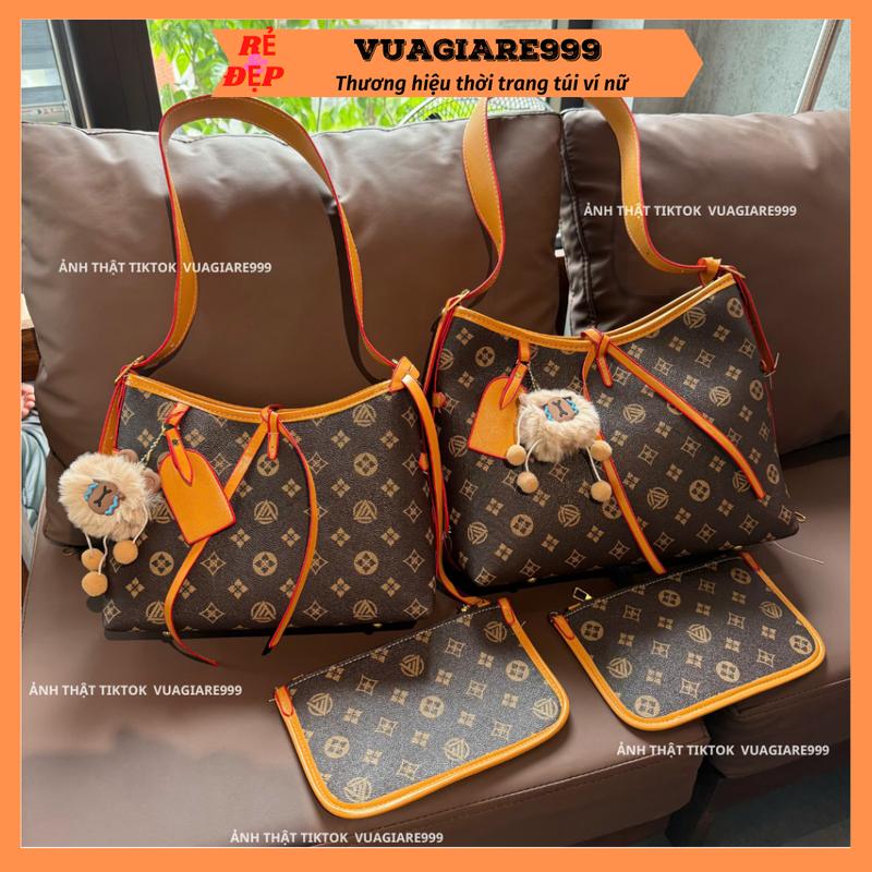 Tặng móc gấu + kèm ví Túi xách nữ đeo vai thời trang hot trend hàng đẹp form cứng lót nhung đỏ size 25cm và 30cm DC40N