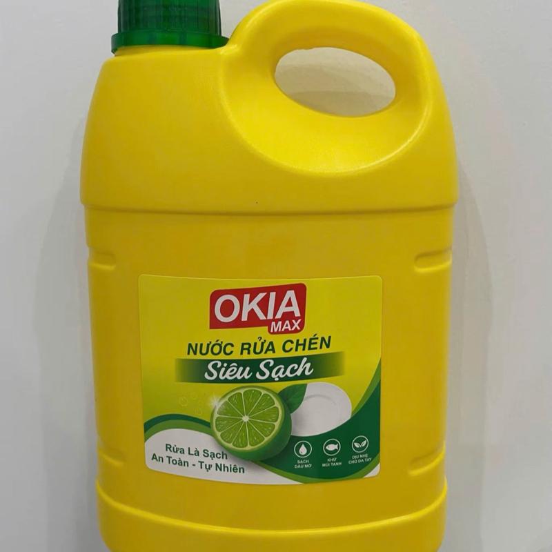 Nước Rửa Chén OKIA MAX Can 2L Siêu Sạch - An Toàn Tự Nhiên Bảo Vệ Da Tay