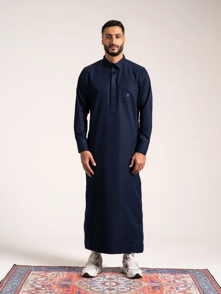 Local Project | Jubah Pria Dewasa Gamis Lengan Panjang | Qatari Navy