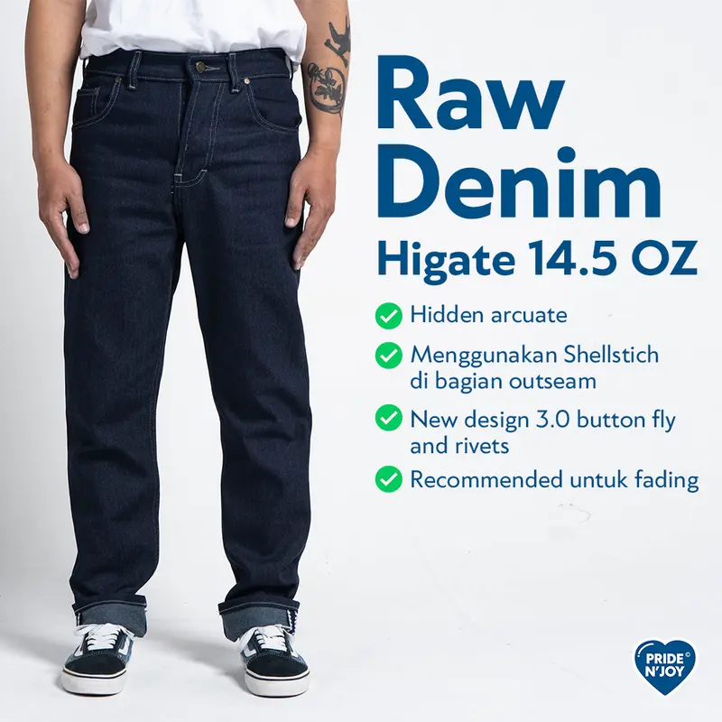 Pride N Joy Co Higate Oz Raw Denim Celana Panjang Jeans