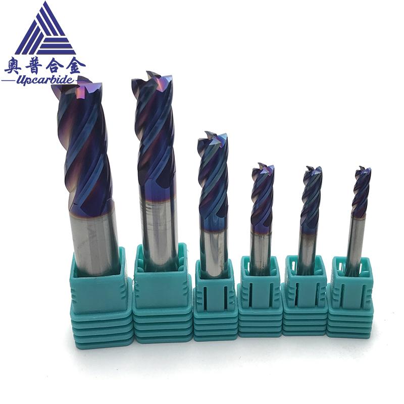55HRC 4 Flutes Full Sizes Tungsten Carbide Flat End Mills 2