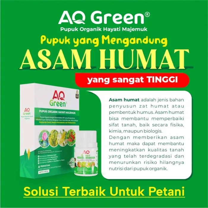 Aq Green Gold 1000 grm Pupuk Untuk Karet Sawit Pelebat Buah Penyubur Tanah Peningkat Hasil Panen 3