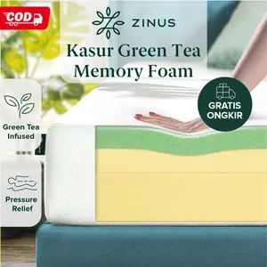 Kasur Busa GreenTea Memory Foam Zinus Back Support Thick Mattress In a Box Furniture [COD]