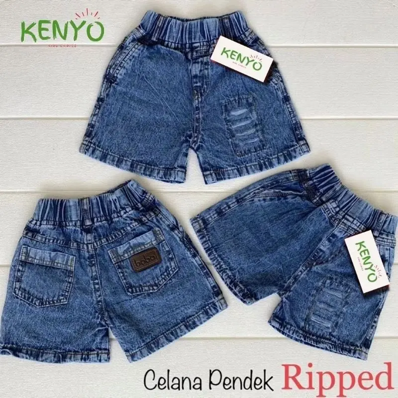 Kenyo Riped Jeans Anak Celana Pendek Anak Unisex 1 2 3 4 5 6 7