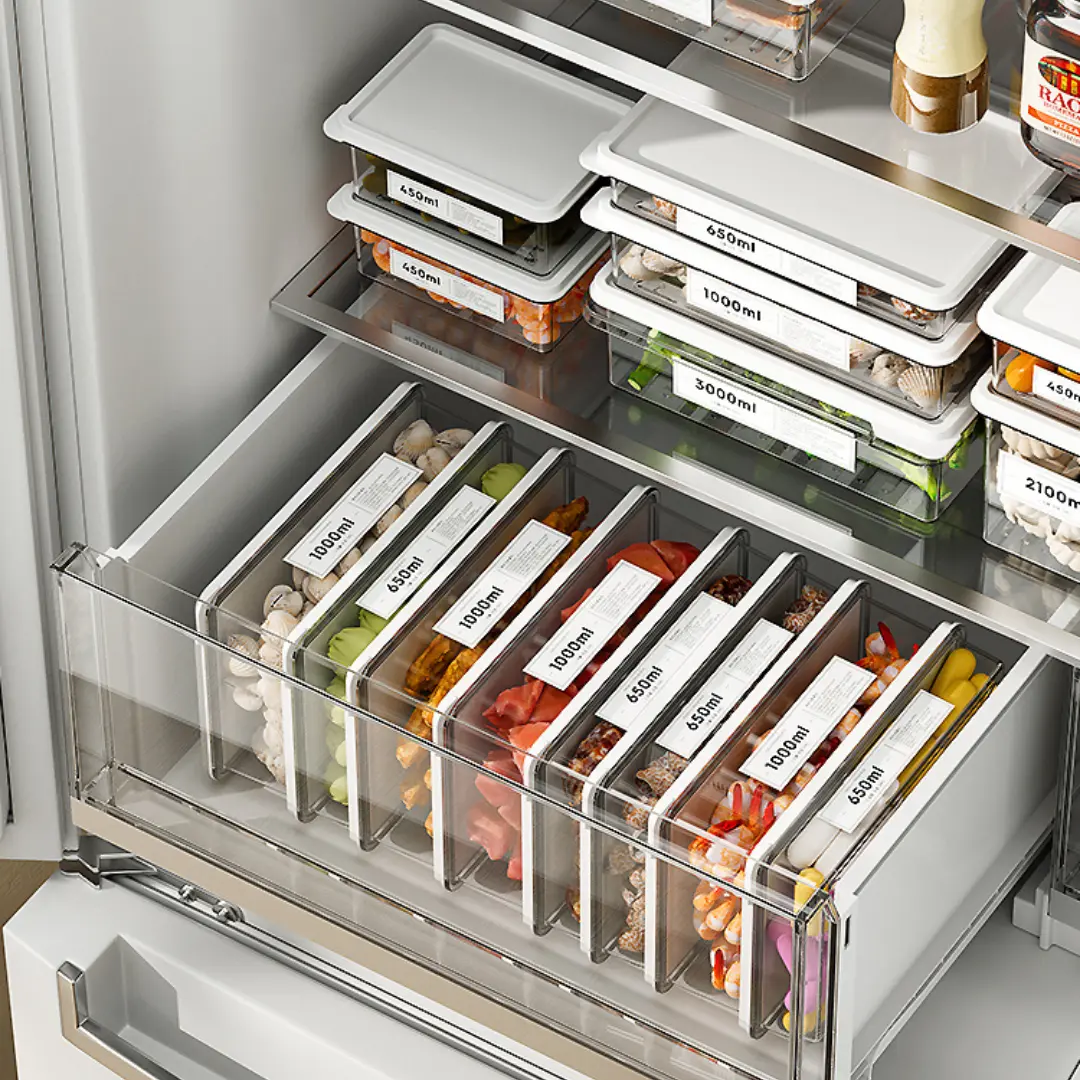 Stackable Food Storage Box with Lid Fridge Storage Box 450ml/650ml/1000ml