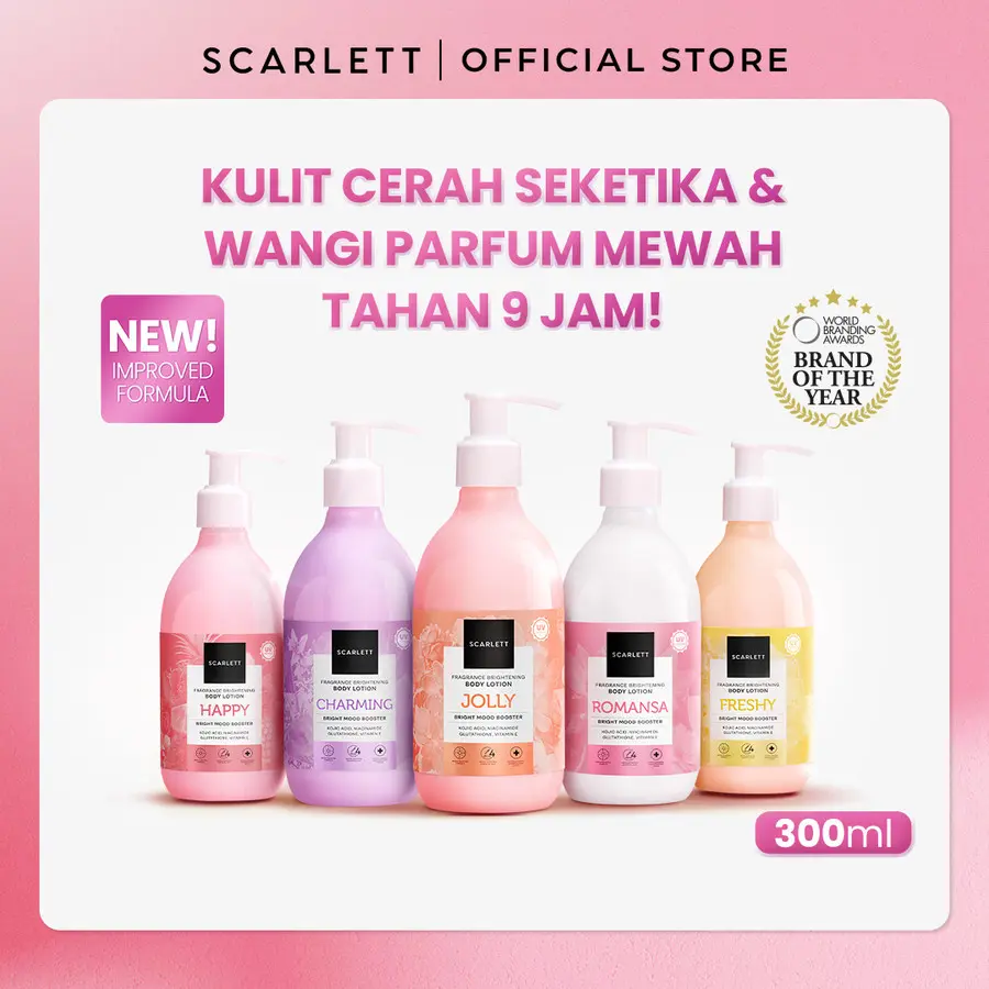 Scarlett Whitening Fragrance Brightening Body Lotion Bright Mood Booster Mencerahkan