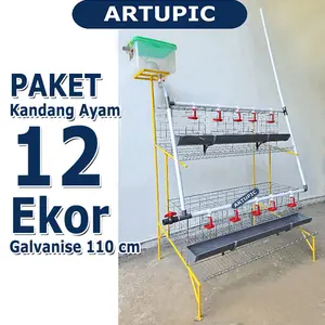 PAKET Kandang Ayam 12 Ekor Galvanise 110 cm ARTUPIC Komplit Siap Pakai