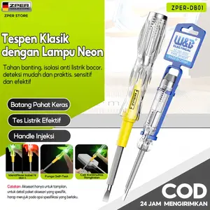 ZPER Obeng Tespen Listrik Dual LED 70-250V Multifungsi Test Pen Deteksi Kabel Putus Anti Arus Rumah & Teknisi Elektrik Murah Tahan Lama