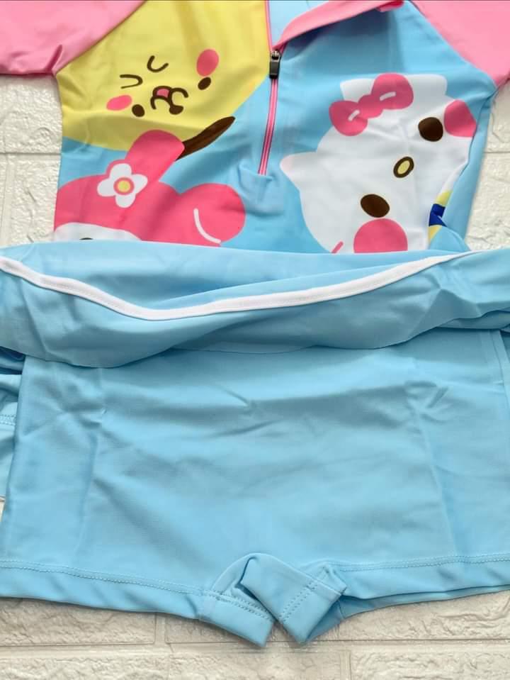 Product Introduction of Baju Renang Kuromi Sanrio Onepiece Swimsuit Hello Kitty My Melody Anak Cewek Pompompurin Cinnamon Roll Resleting Depan LC543 22
