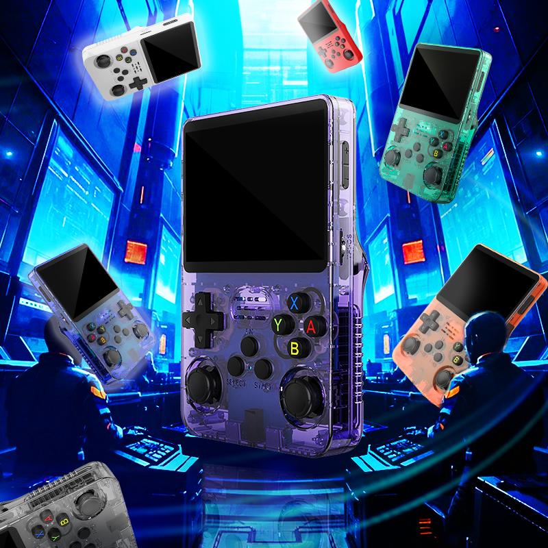 Máy Chơi Game cầm tay, EaseBiz R36s, Máy Chơi Game cầm tay, với 64GB lưu trữ, hơn 10000 trò chơi, Máy Chơi Game mini, pin Lớn 3000mAH, Bộ điều khiển trò chơi, Cần điều khiển chơi game, Trò chơi Trong Nhà